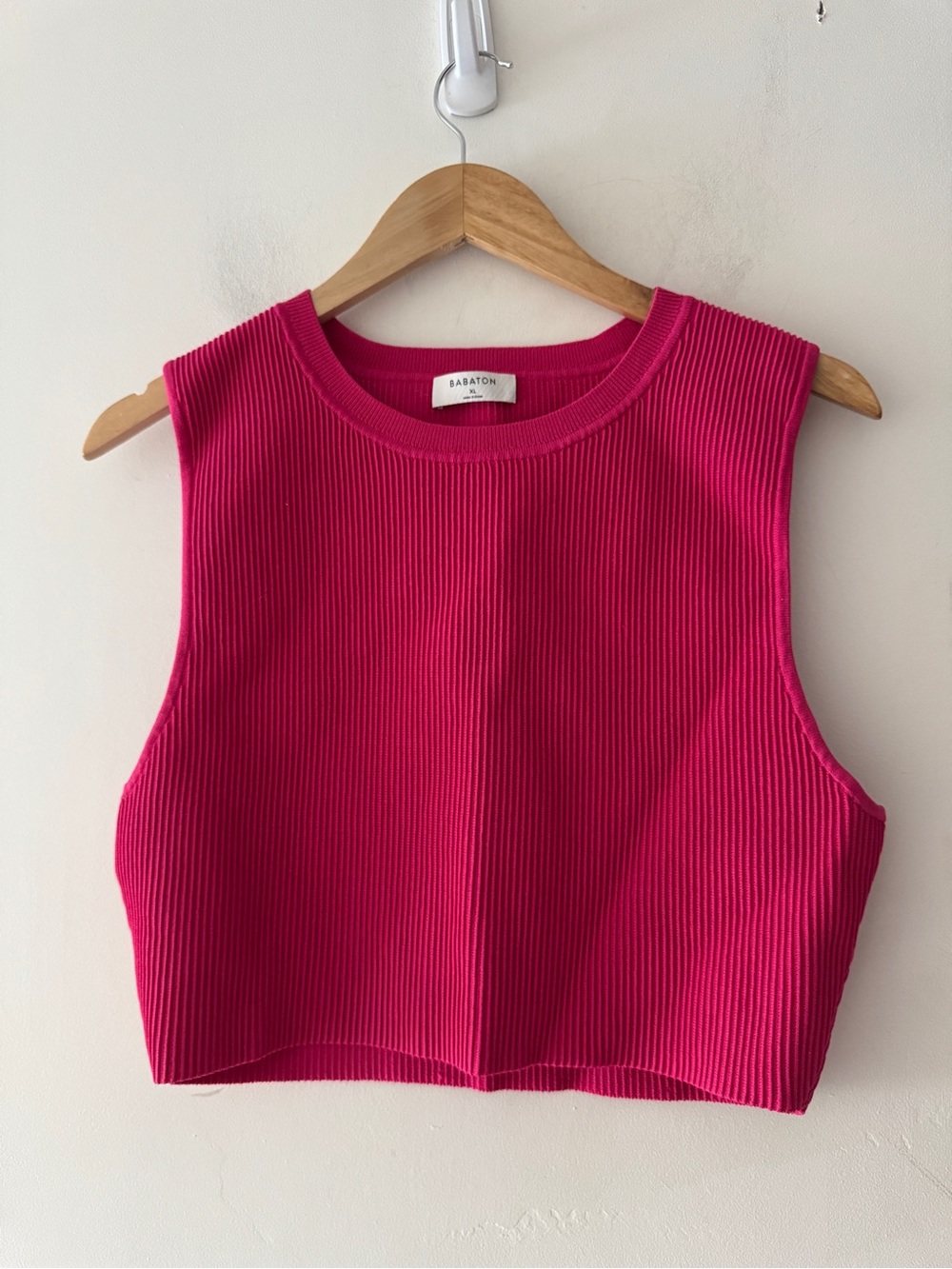 Aritzia Babaton Pink‎ Sculpt Knit Ribbed Tank Top